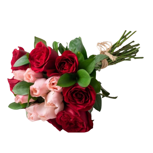 Buquê 15 Rosas Duas Cores